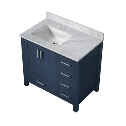 Lexora Jacques 36" Navy Blue Left-Offset Bathroom Vanity