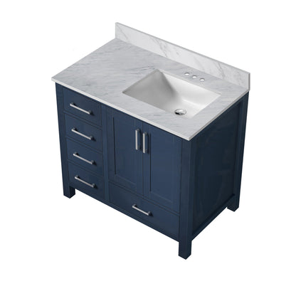 Jacques 36 in. W x 22 in. D Right Offset Navy Blue Bath Vanity