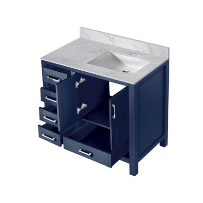 Jacques 36 in. W x 22 in. D Right Offset Navy Blue Bath Vanity
