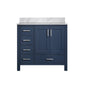 Jacques 36 in. W x 22 in. D Right Offset Navy Blue Bath Vanity