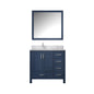 Lexora Jacques 36" Navy Blue Left-Offset Bathroom Vanity