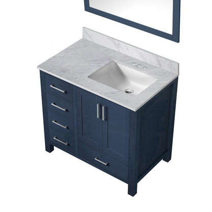 Jacques 36 in. W x 22 in. D Right Offset Navy Blue Bath Vanity