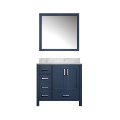 Jacques 36 in. W x 22 in. D Right Offset Navy Blue Bath Vanity