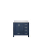 Lexora Jacques 36" Navy Blue Left-Offset Bathroom Vanity