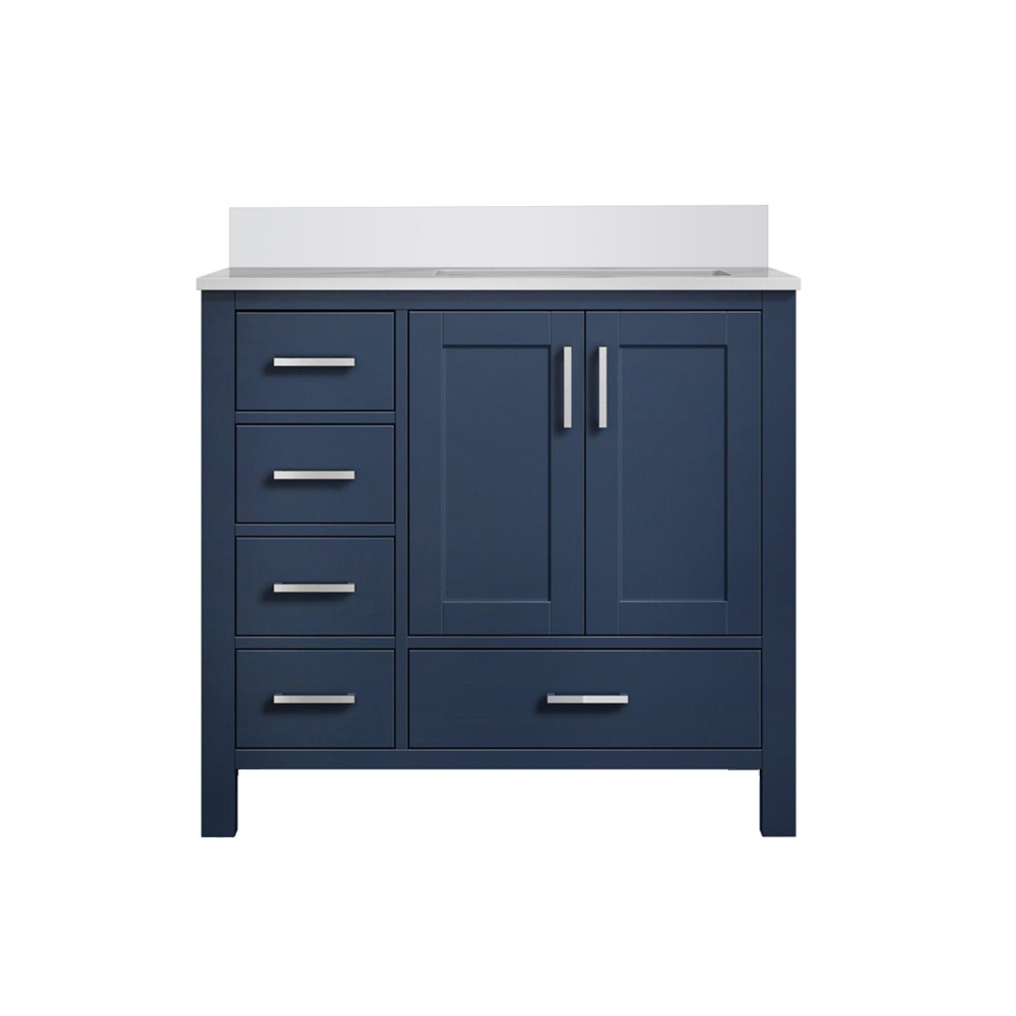 Jacques 36 in. W x 22 in. D Right Offset Navy Blue Bath Vanity