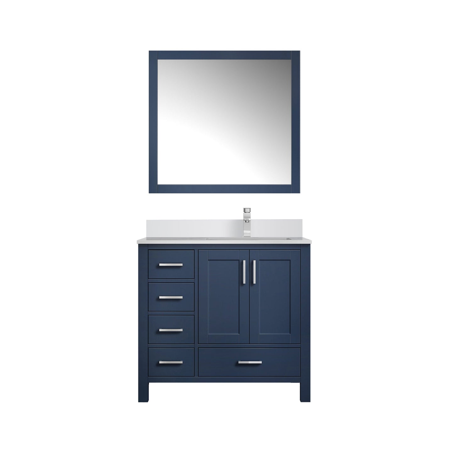 Jacques 36 in. W x 22 in. D Right Offset Navy Blue Bath Vanity
