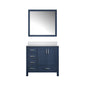 Jacques 36 in. W x 22 in. D Right Offset Navy Blue Bath Vanity