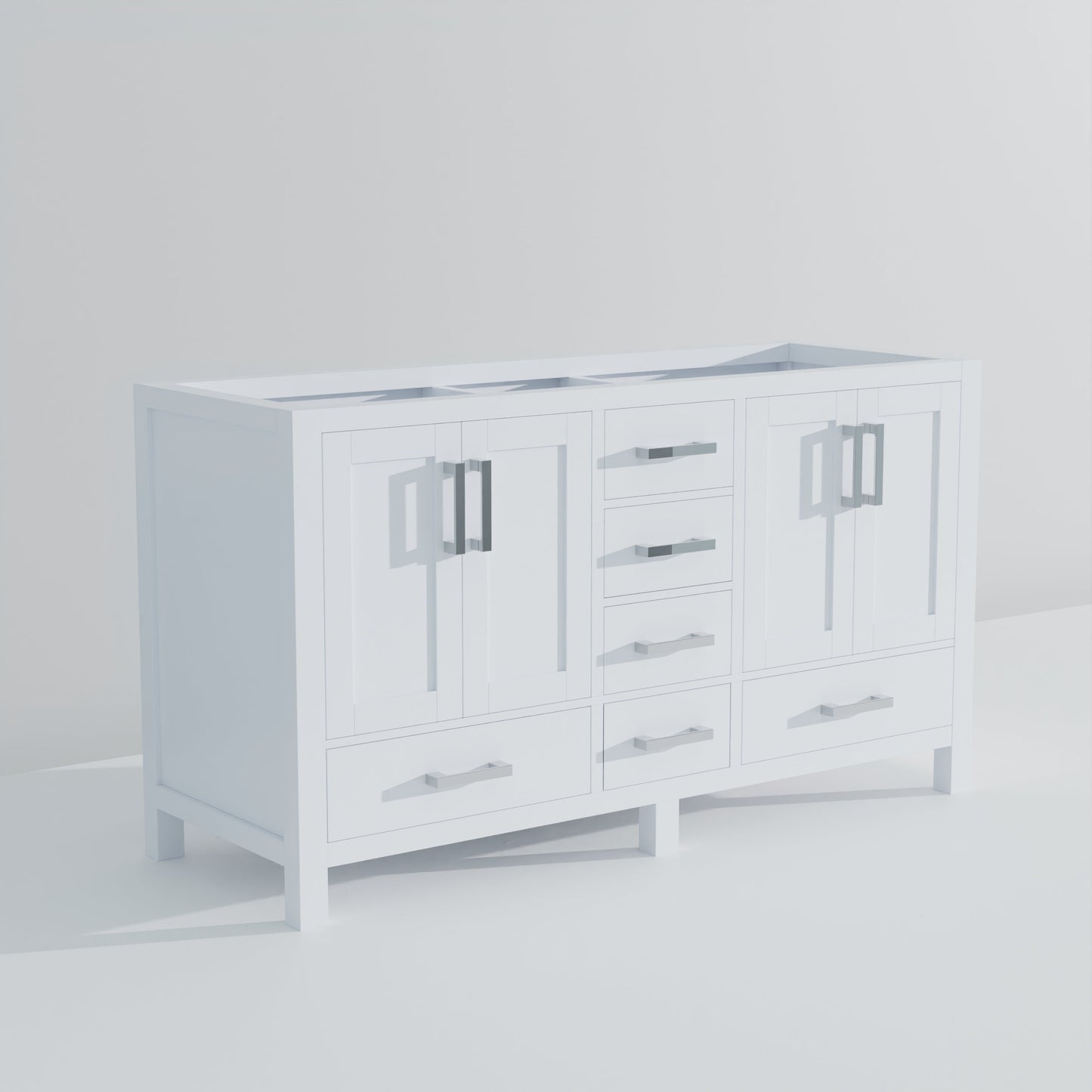 Jacques 60 in. W x 22 in. D White Double Bath Vanity
