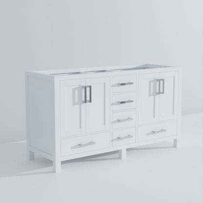 Jacques 60 in. W x 22 in. D White Double Bath Vanity