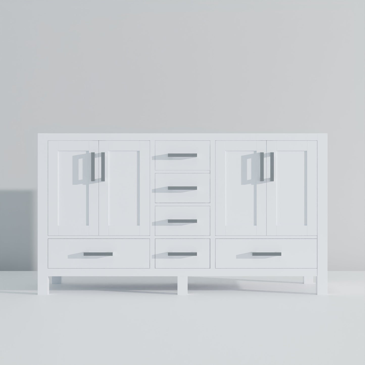 Jacques 60 in. W x 22 in. D White Double Bath Vanity