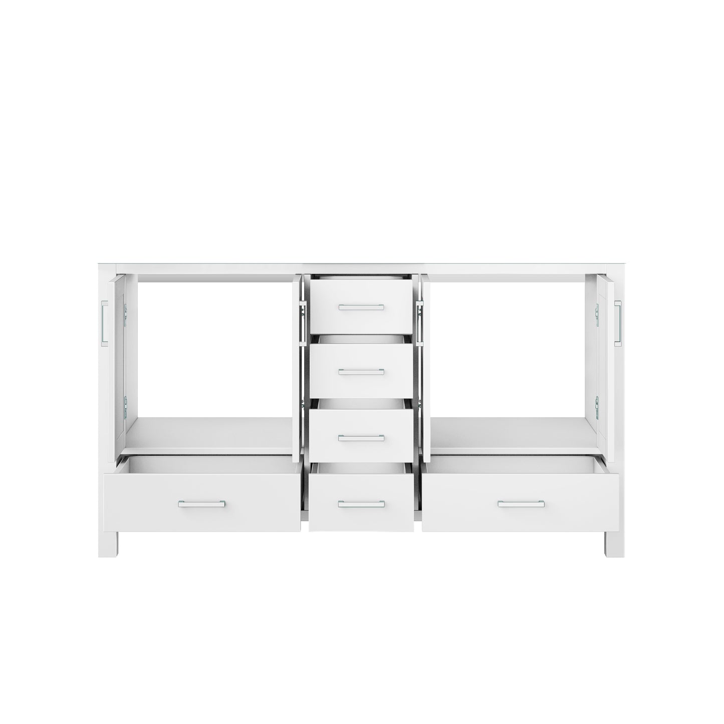 Jacques 60 in. W x 22 in. D White Double Bath Vanity