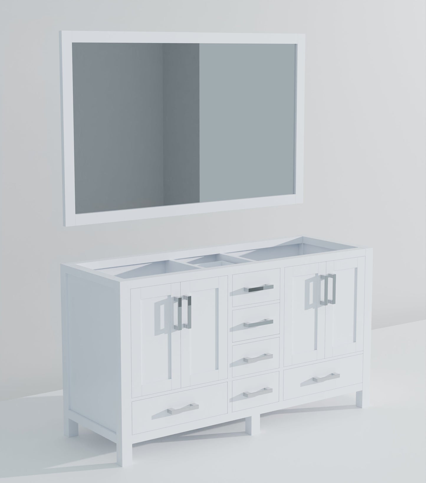 Jacques 60 in. W x 22 in. D White Double Bath Vanity