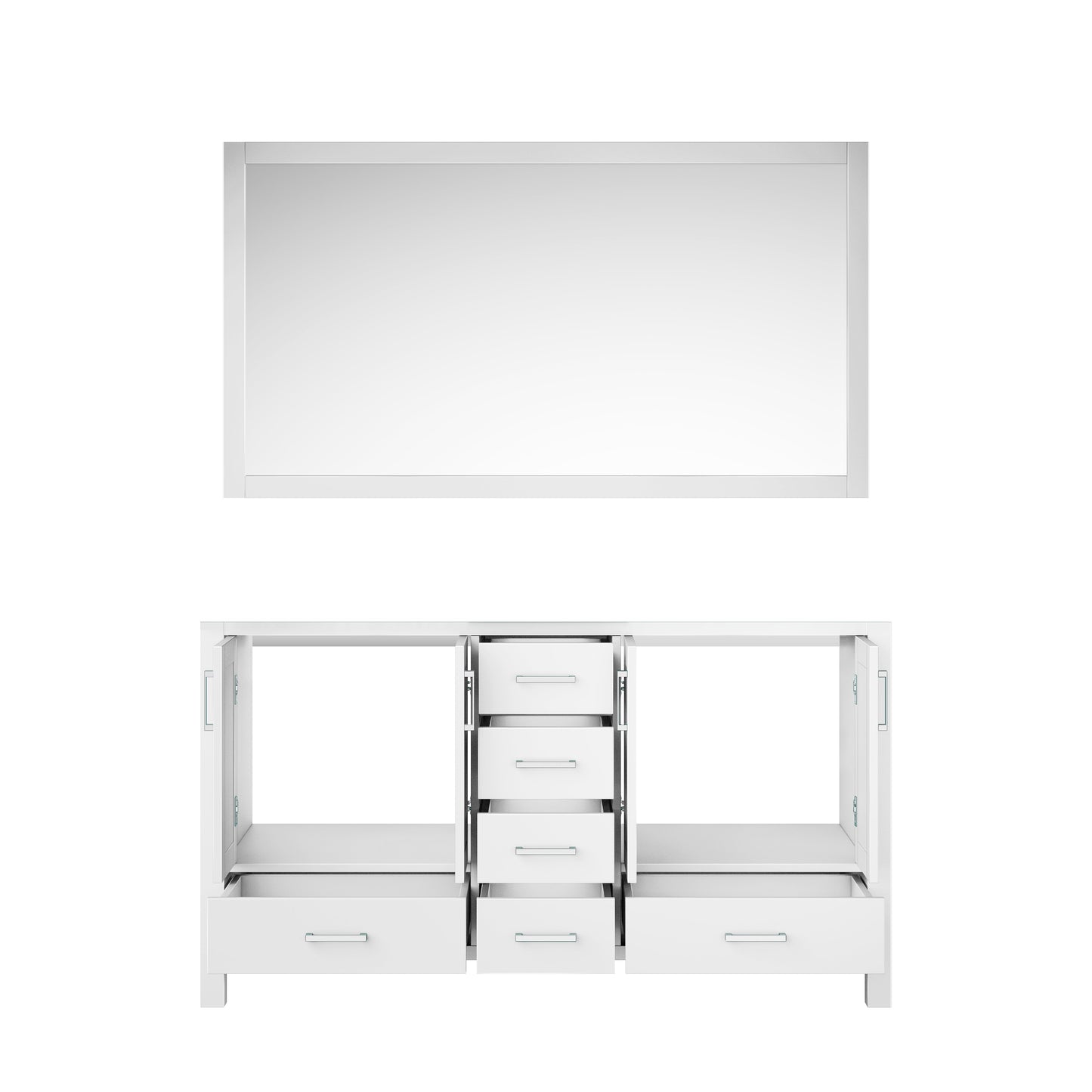 Jacques 60 in. W x 22 in. D White Double Bath Vanity