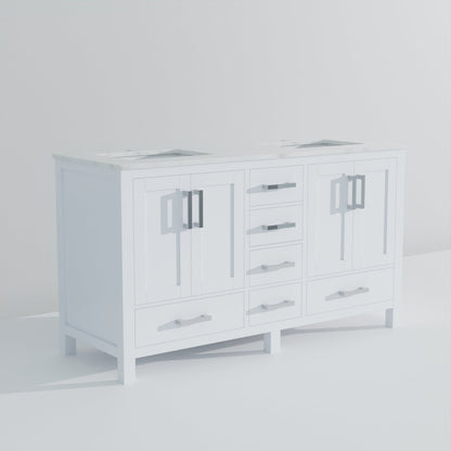 Jacques 60 in. W x 22 in. D White Double Bath Vanity