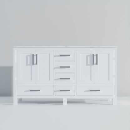 Jacques 60 in. W x 22 in. D White Double Bath Vanity