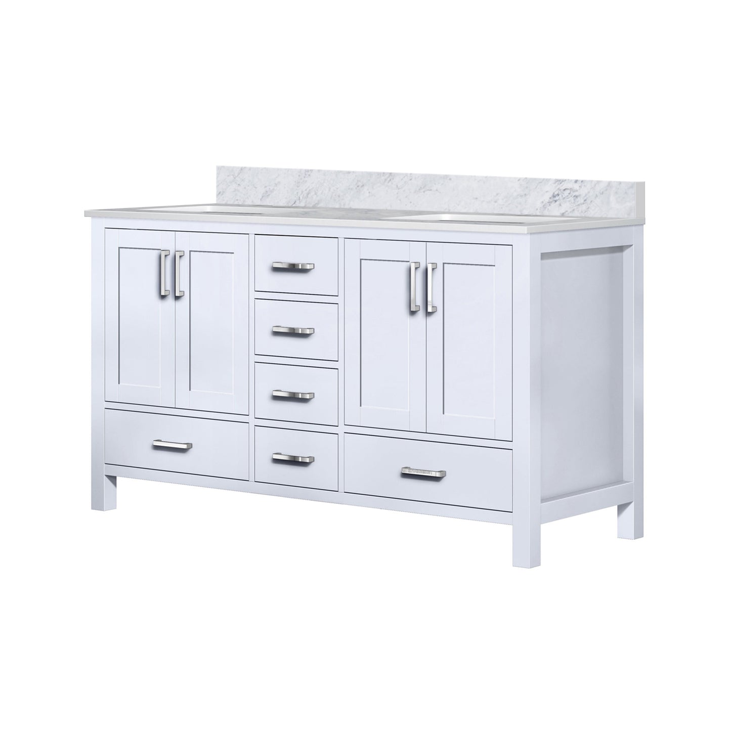 Jacques 60 in. W x 22 in. D White Double Bath Vanity