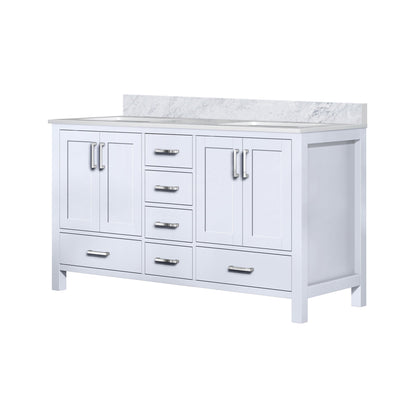 Jacques 60 in. W x 22 in. D White Double Bath Vanity