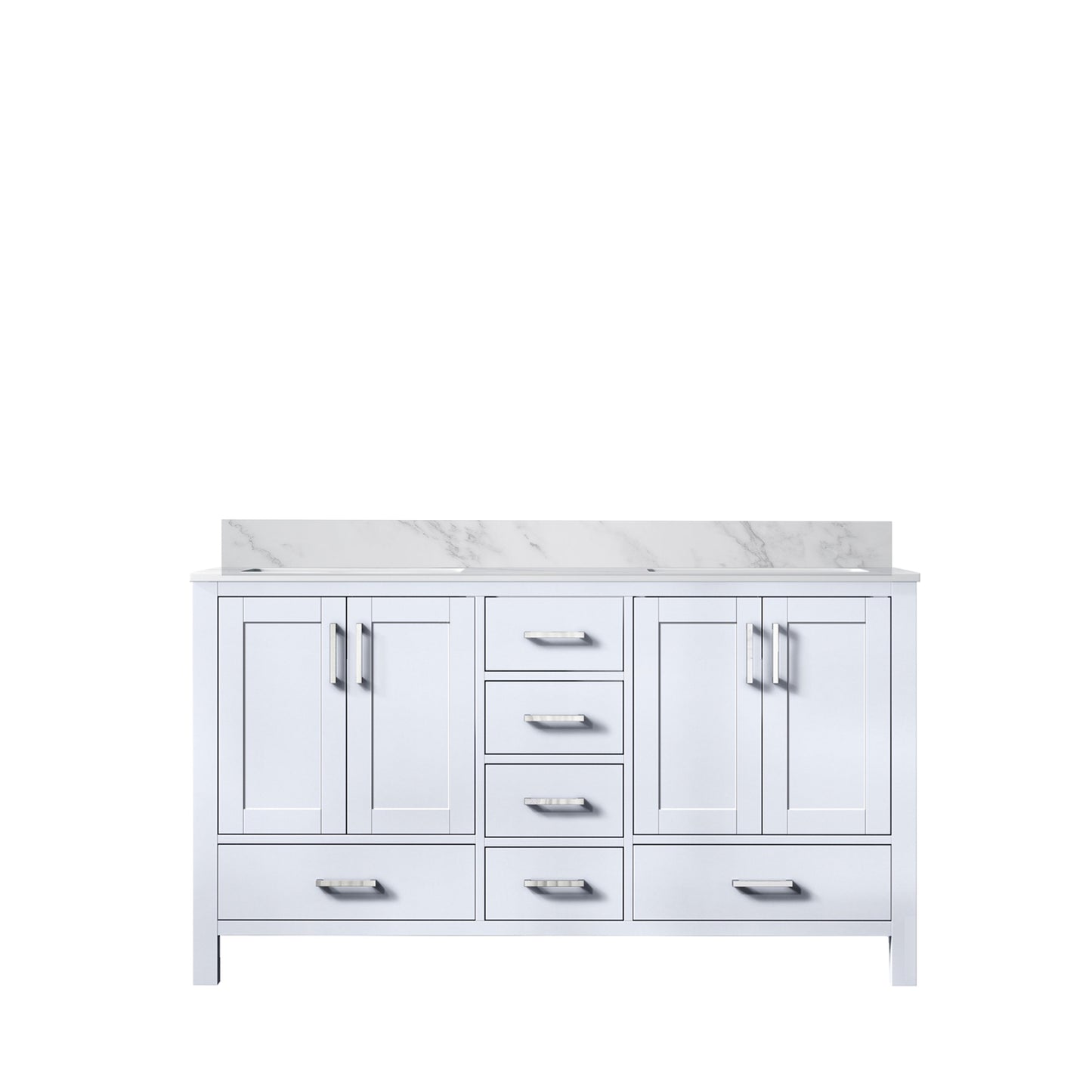 Jacques 60 in. W x 22 in. D White Double Bath Vanity