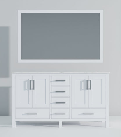 Jacques 60 in. W x 22 in. D White Double Bath Vanity