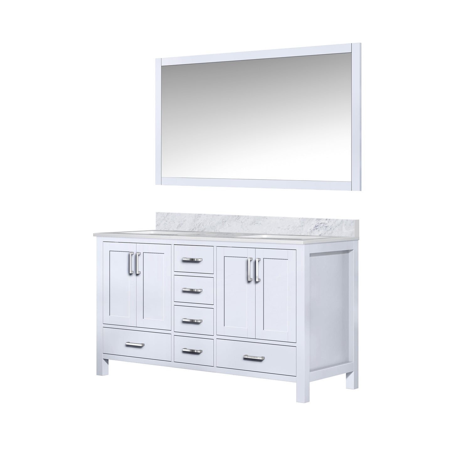 Jacques 60 in. W x 22 in. D White Double Bath Vanity
