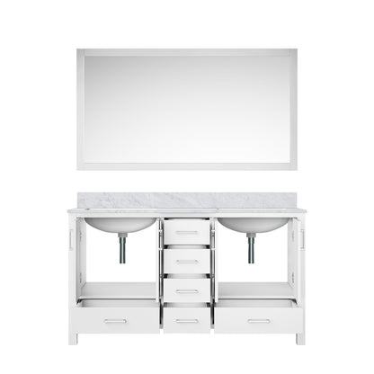 Jacques 60 in. W x 22 in. D White Double Bath Vanity