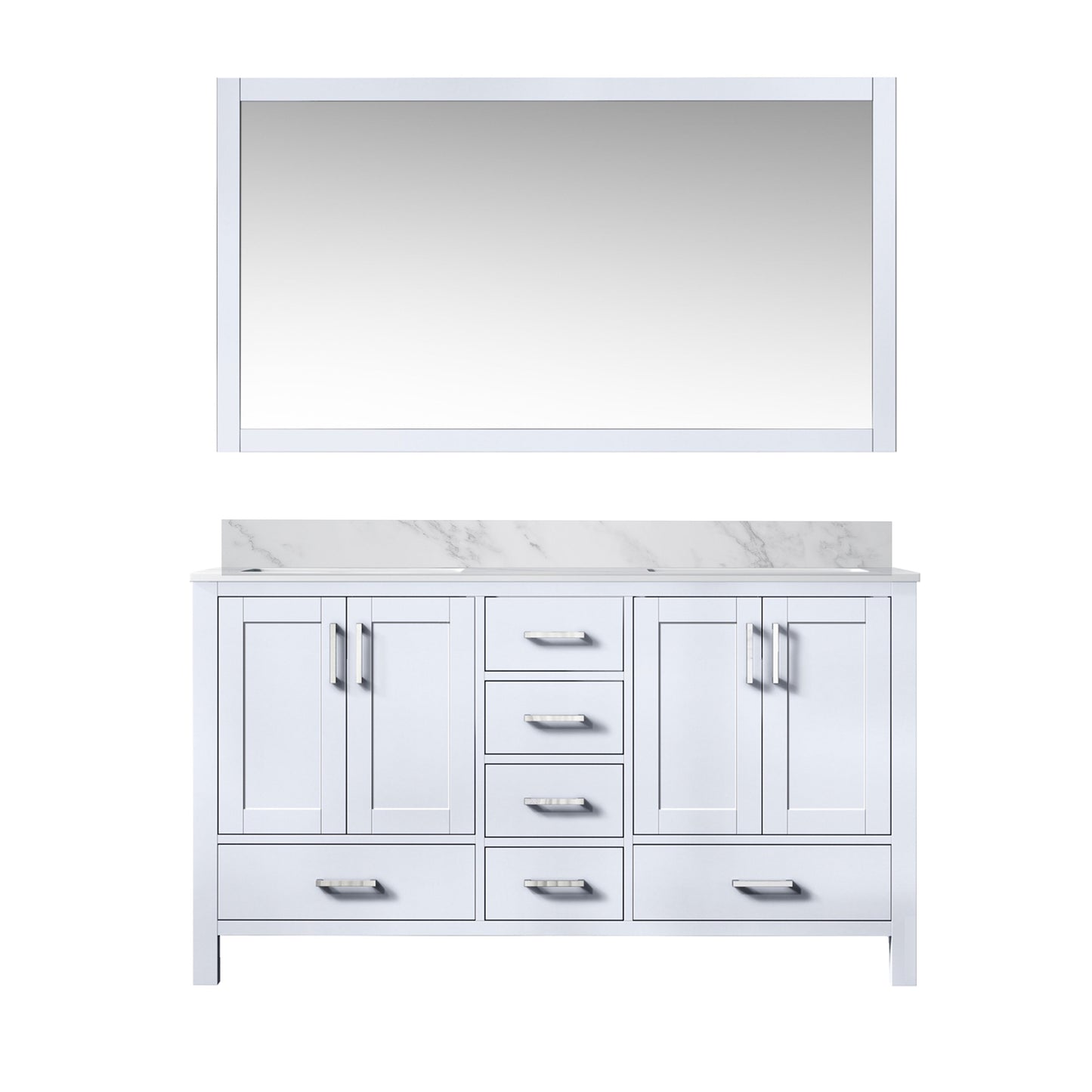 Jacques 60 in. W x 22 in. D White Double Bath Vanity