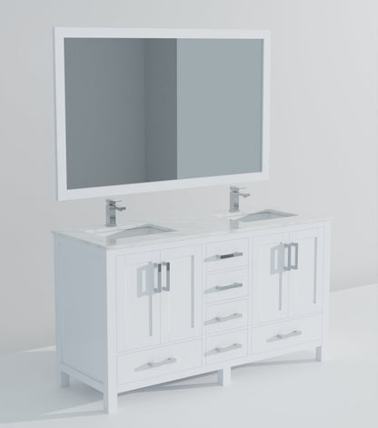 Jacques 60 in. W x 22 in. D White Double Bath Vanity