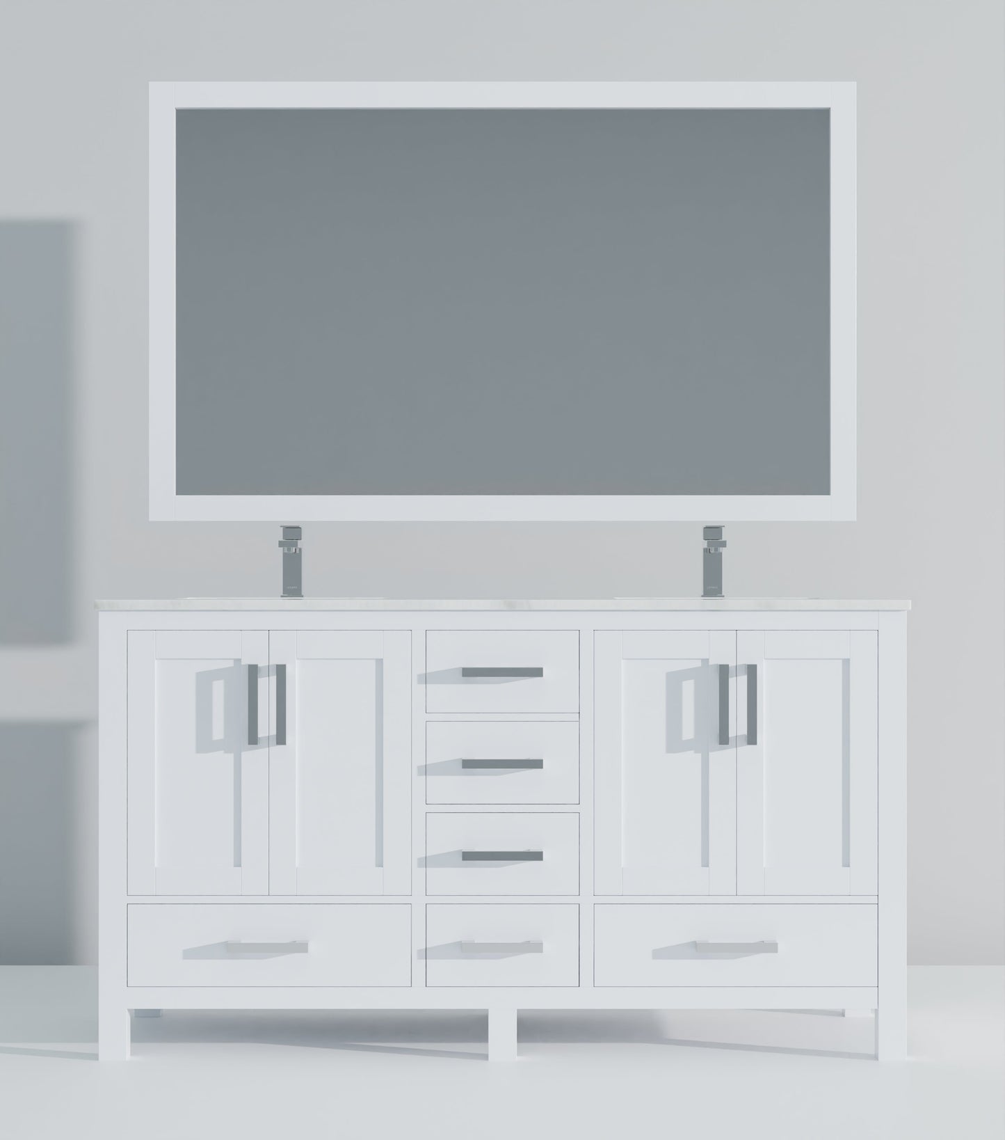 Jacques 60 in. W x 22 in. D White Double Bath Vanity