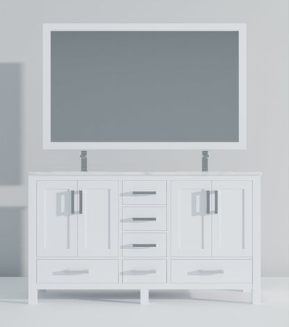 Jacques 60 in. W x 22 in. D White Double Bath Vanity