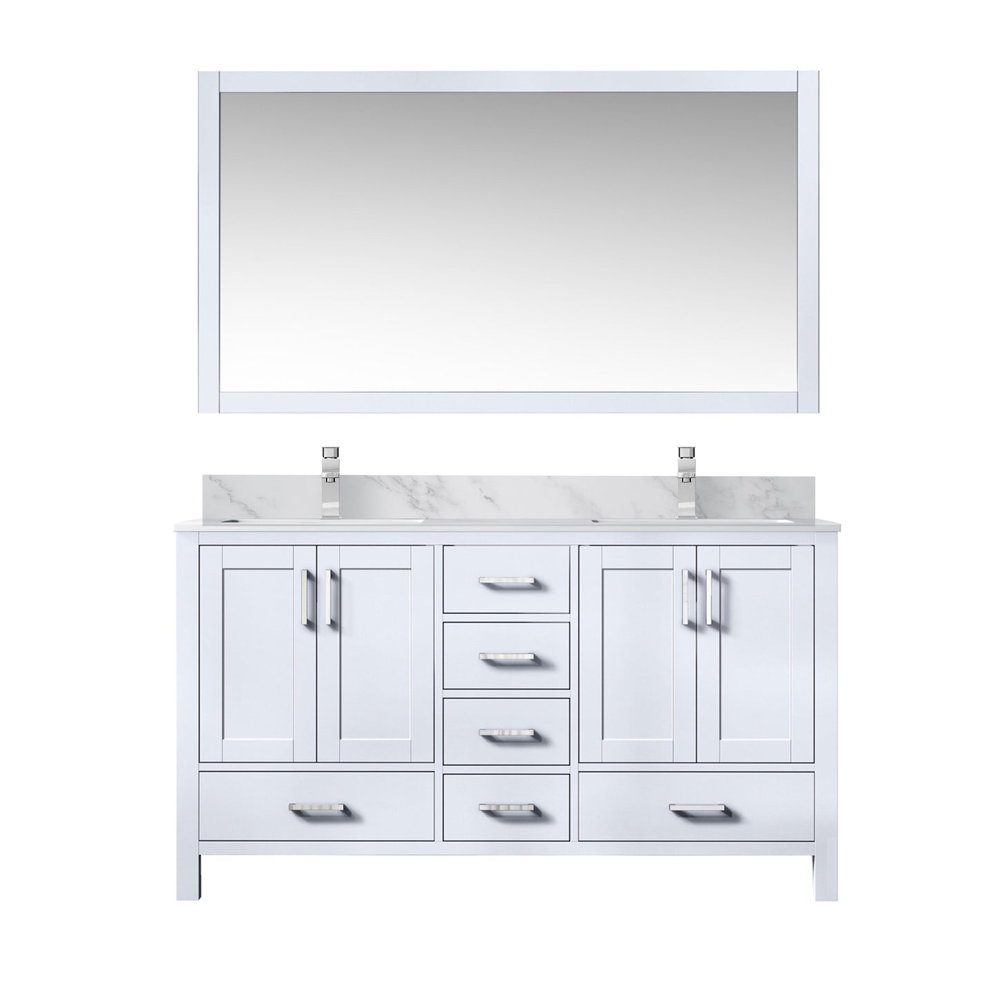 Jacques 60 in. W x 22 in. D White Double Bath Vanity