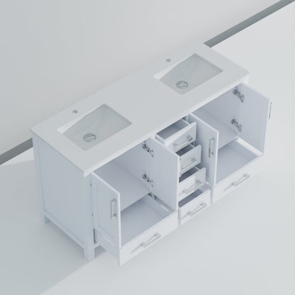 Jacques 60 in. W x 22 in. D White Double Bath Vanity