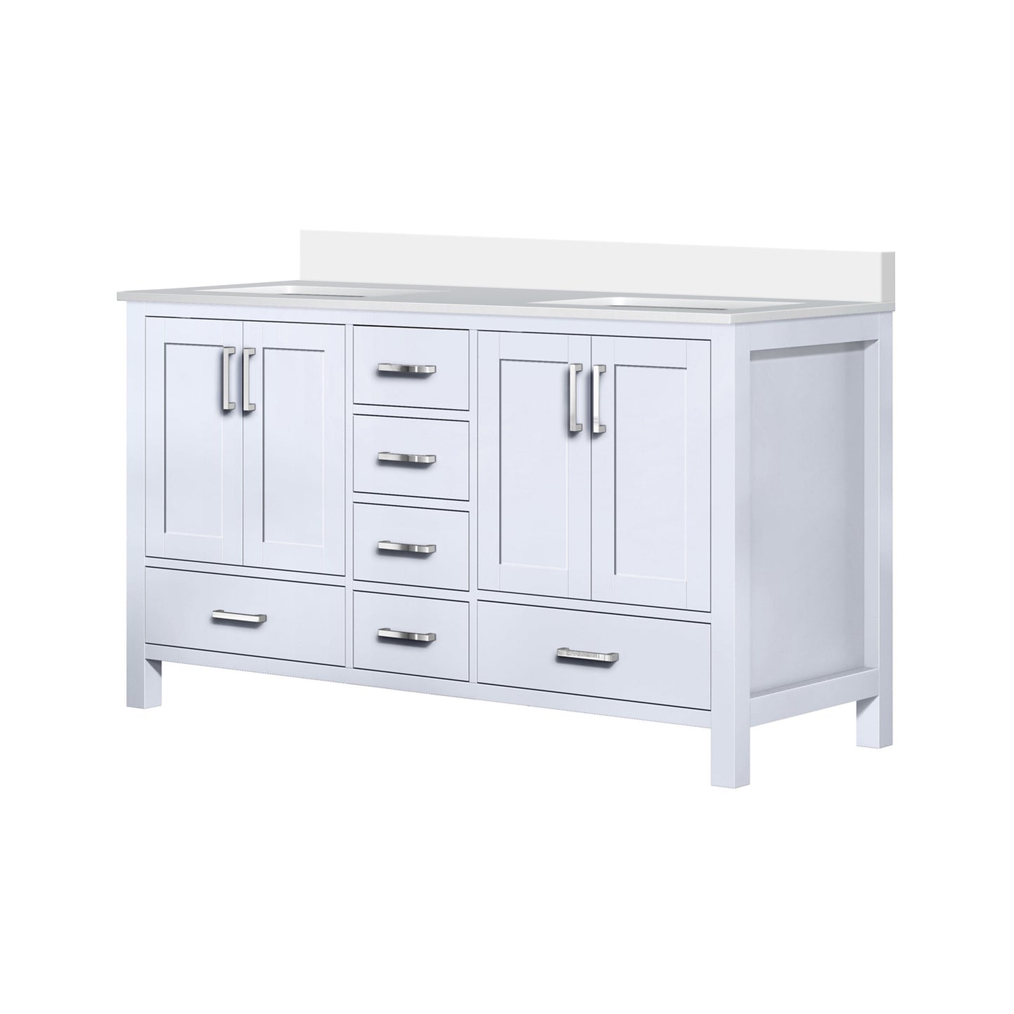 Jacques 60 in. W x 22 in. D White Double Bath Vanity