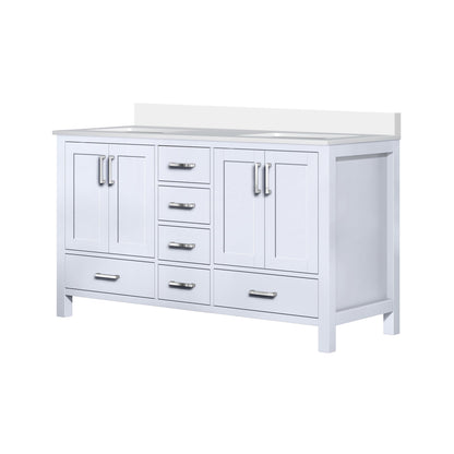 Jacques 60 in. W x 22 in. D White Double Bath Vanity
