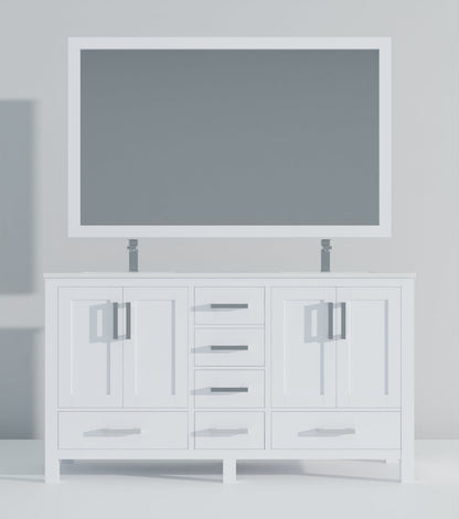 Jacques 60 in. W x 22 in. D White Double Bath Vanity
