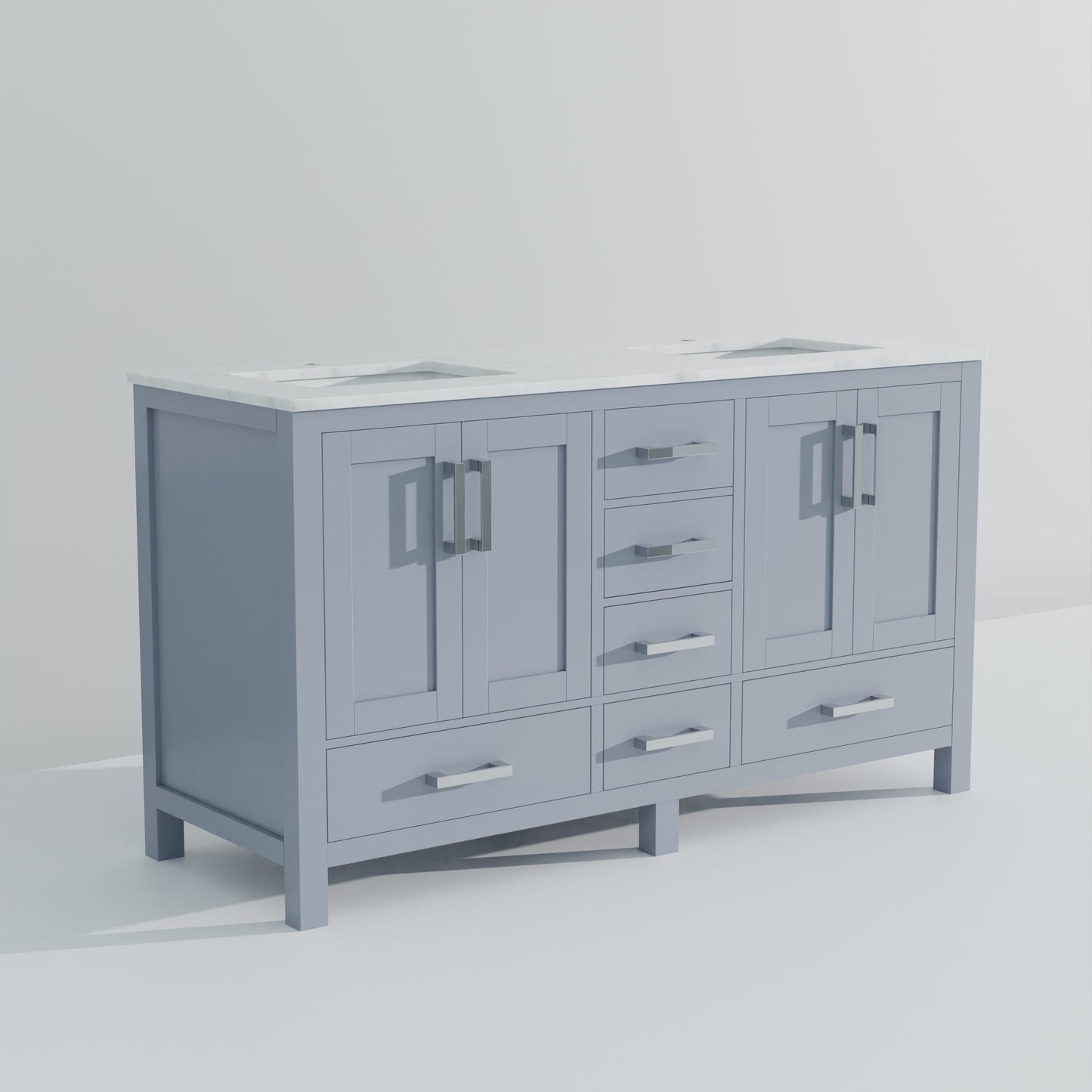 Jacques 60 in. W x 22 in. D Dark Grey Double Bath Vanity