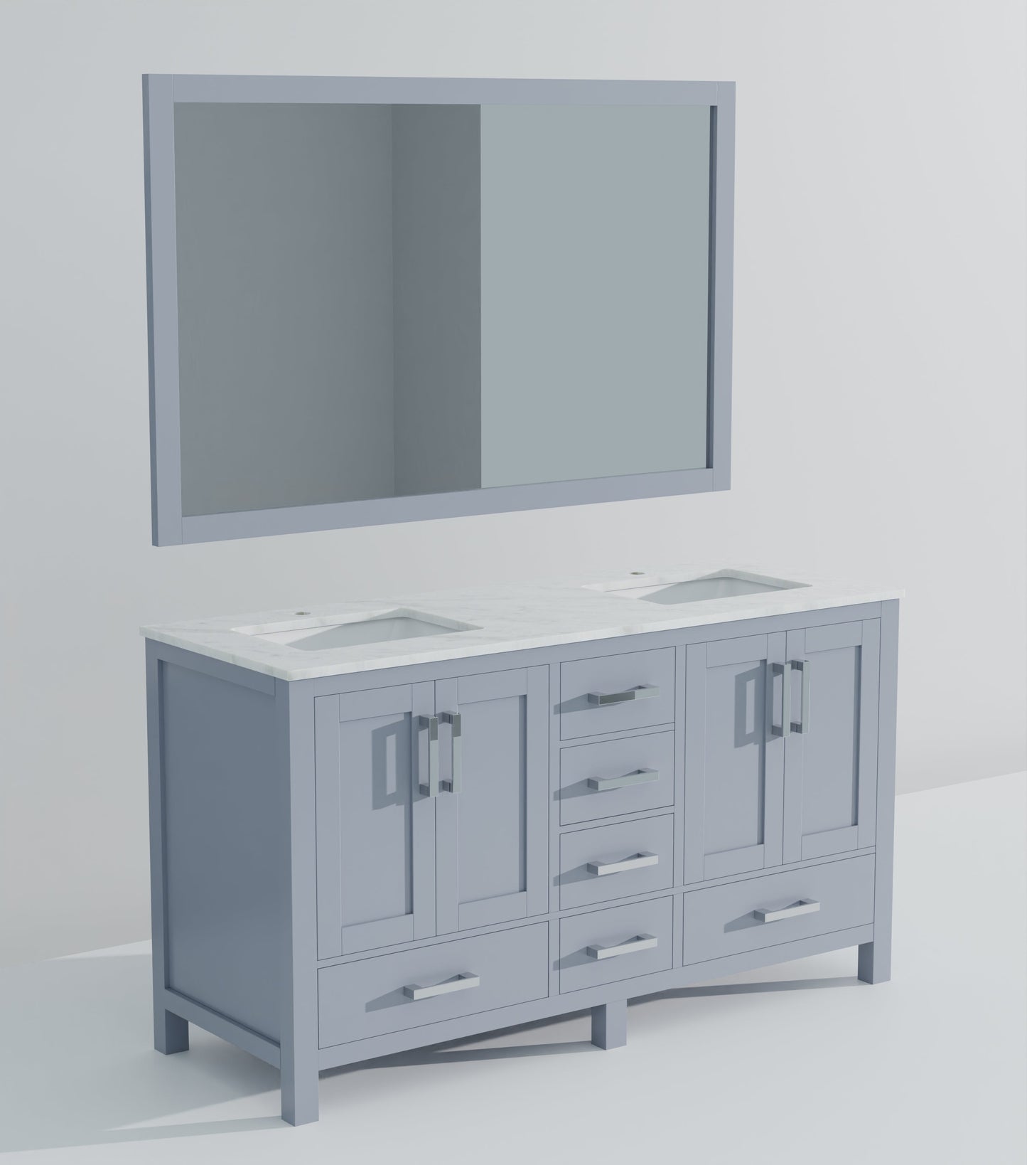 Jacques 60 in. W x 22 in. D Dark Grey Double Bath Vanity