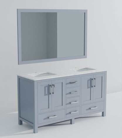 Jacques 60 in. W x 22 in. D Dark Grey Double Bath Vanity