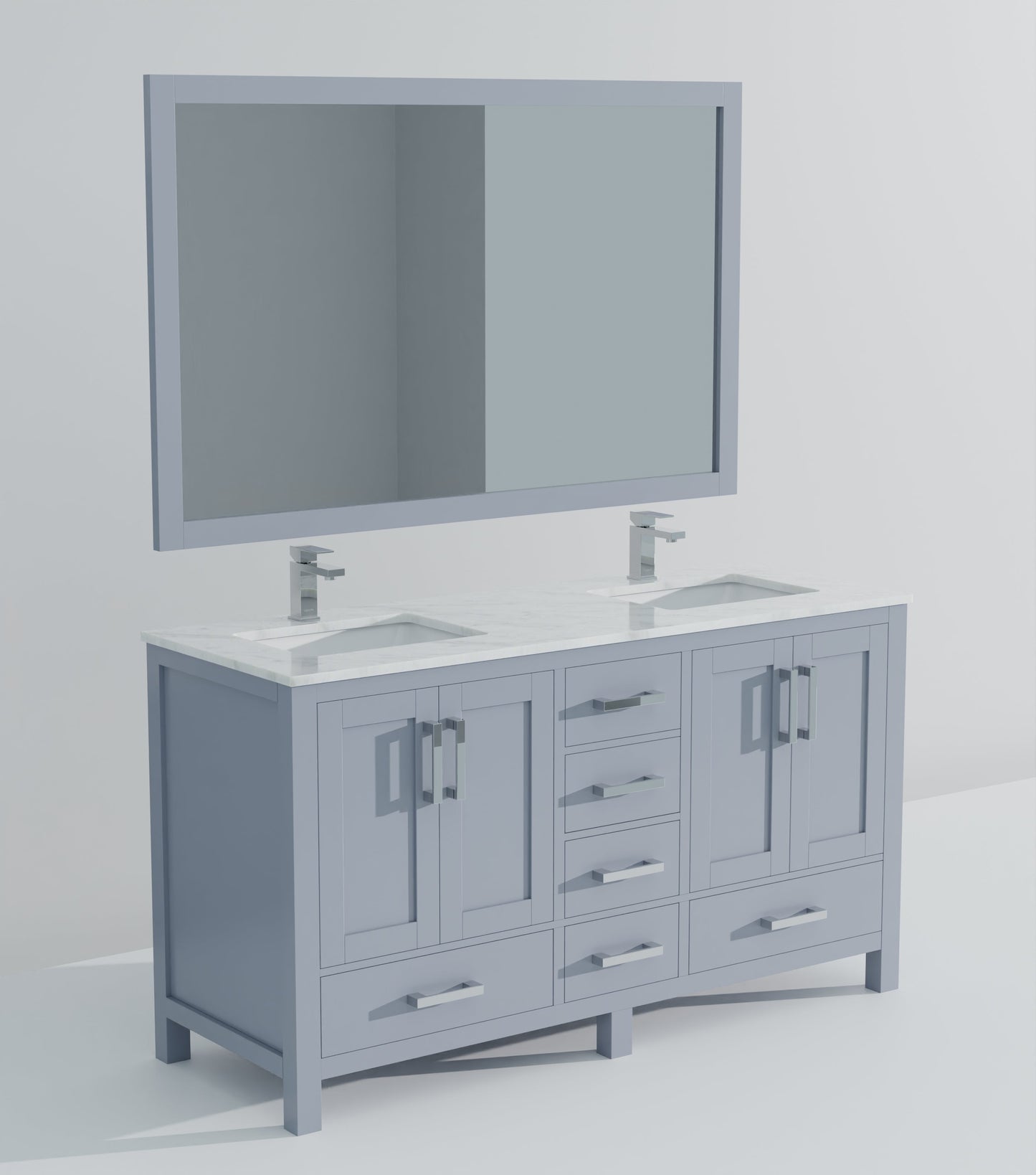 Jacques 60 in. W x 22 in. D Dark Grey Double Bath Vanity
