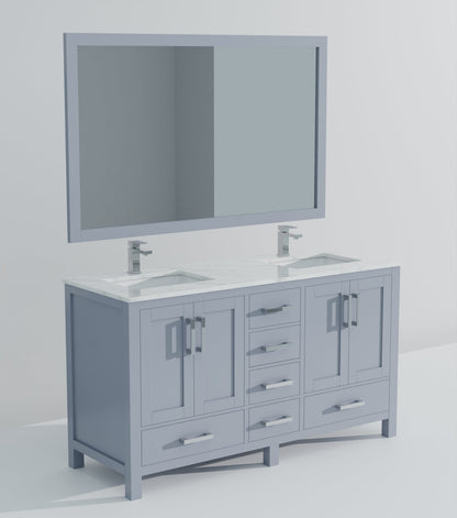 Jacques 60 in. W x 22 in. D Dark Grey Double Bath Vanity