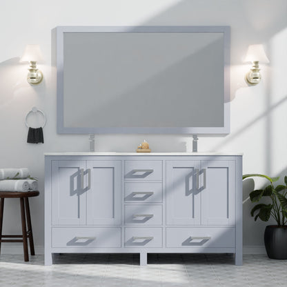 Jacques 60 in. W x 22 in. D Dark Grey Double Bath Vanity