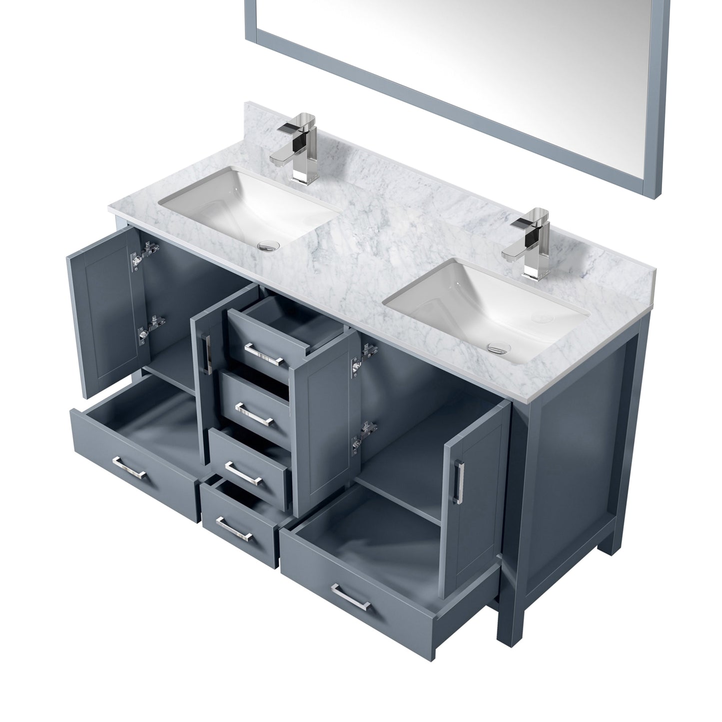 Jacques 60 in. W x 22 in. D Dark Grey Double Bath Vanity