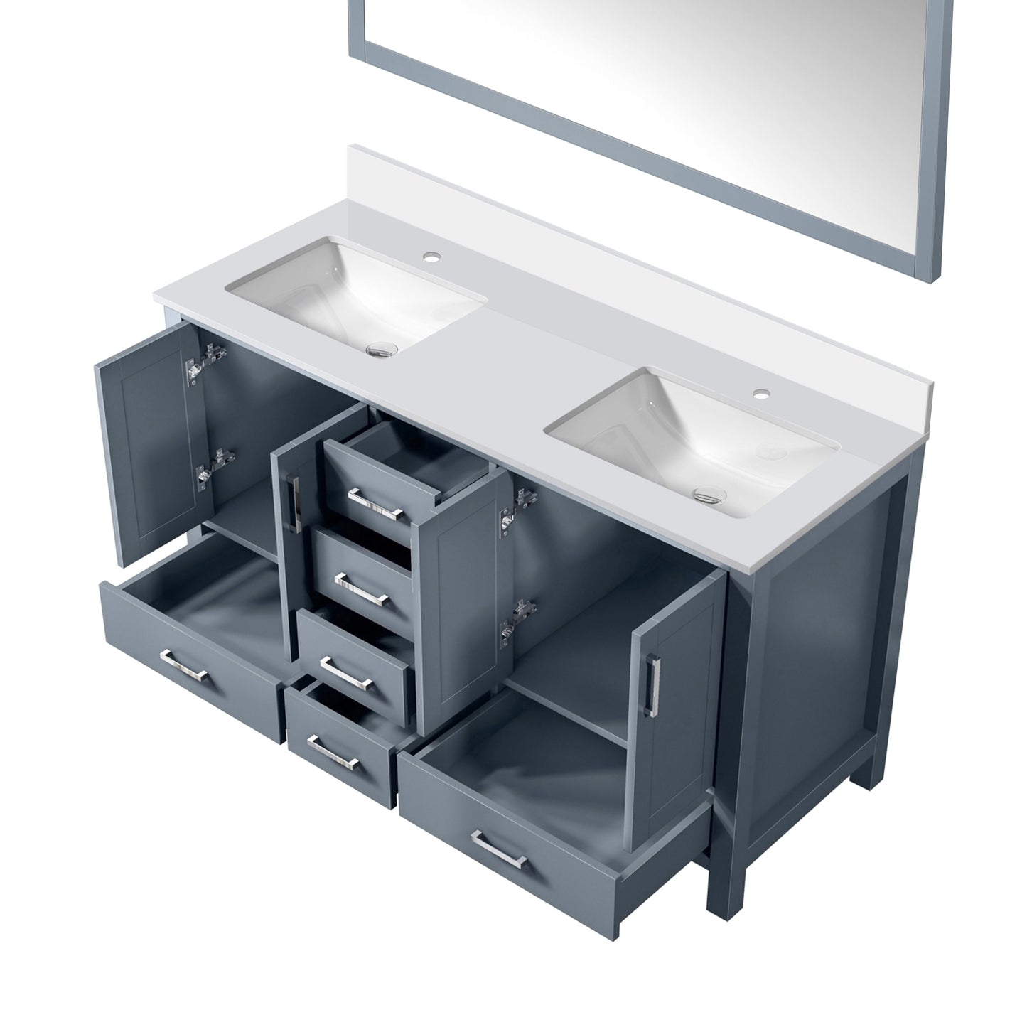 Jacques 60 in. W x 22 in. D Dark Grey Double Bath Vanity