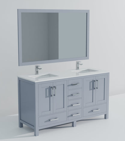 Jacques 60 in. W x 22 in. D Dark Grey Double Bath Vanity