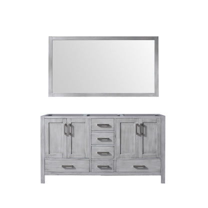 Jacques 60 in. W x 22 in. D Distressed Grey Double Bath Vanity