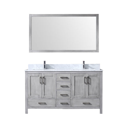 Jacques 60 in. W x 22 in. D Distressed Grey Double Bath Vanity