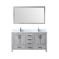 Jacques 60 in. W x 22 in. D Distressed Grey Double Bath Vanity