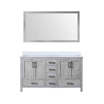 Jacques 60 in. W x 22 in. D Distressed Grey Double Bath Vanity