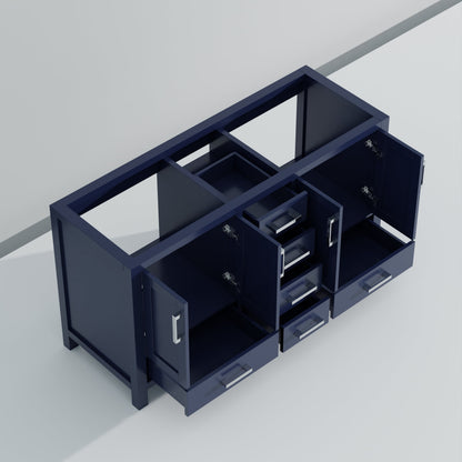 Jacques 60 in. W x 22 in. D Navy Blue Double Bath Vanity