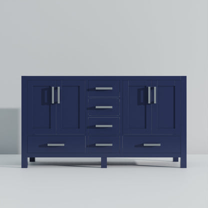 Jacques 60 in. W x 22 in. D Navy Blue Double Bath Vanity