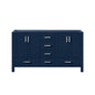 Jacques 60 in. W x 22 in. D Navy Blue Double Bath Vanity